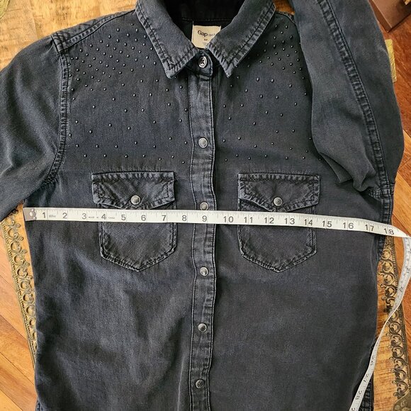 GAP 1969 Denim Western Shirt Size S Petite - Picture 9 of 11